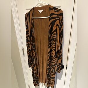 Brown and Black Zebra Print Cardigan
